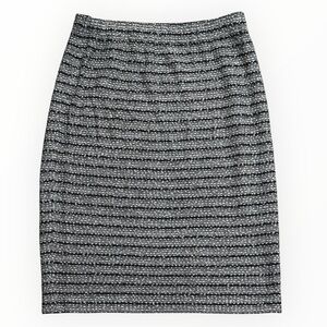 St. JOHN Black White Tweed Pencil Skirt Work Meeting Business Pull On 4 Designer